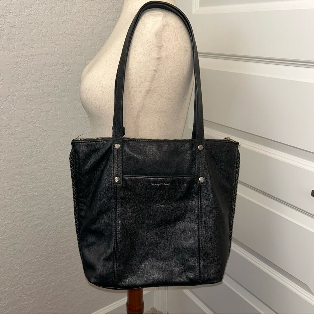 Tommy Bahama Leather Shoulder Tote Purse Bag